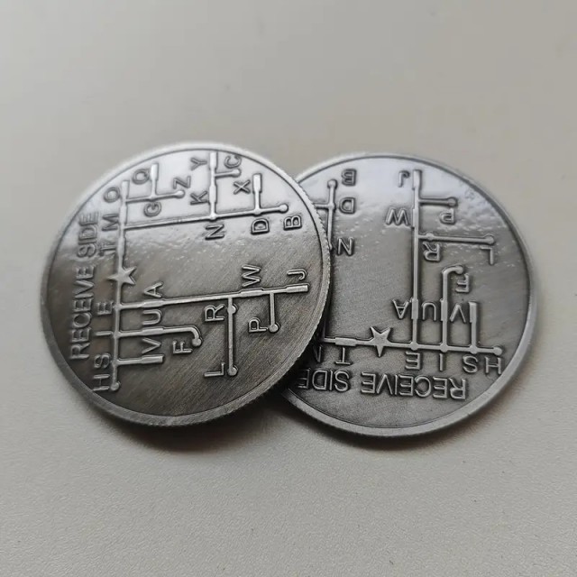 Spominski kovanec pomnjenje in učenje Morsejeve abecede