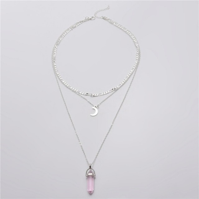 Tridelna verižica v srebrni barvi, LUNA