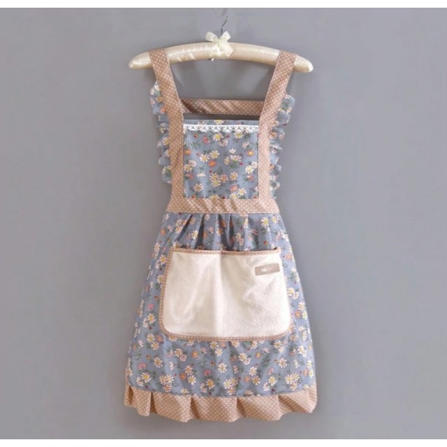 Ljubek vintage predprasnik v roza, sivi ali zeleni barvi