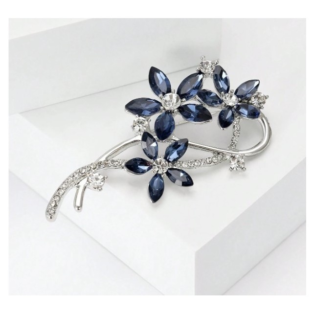 Elegantna modra cvetlična broška
