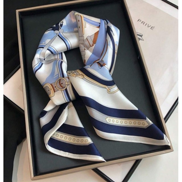 Elegantna kvadratna ruta z modrim verižnim vzorcem