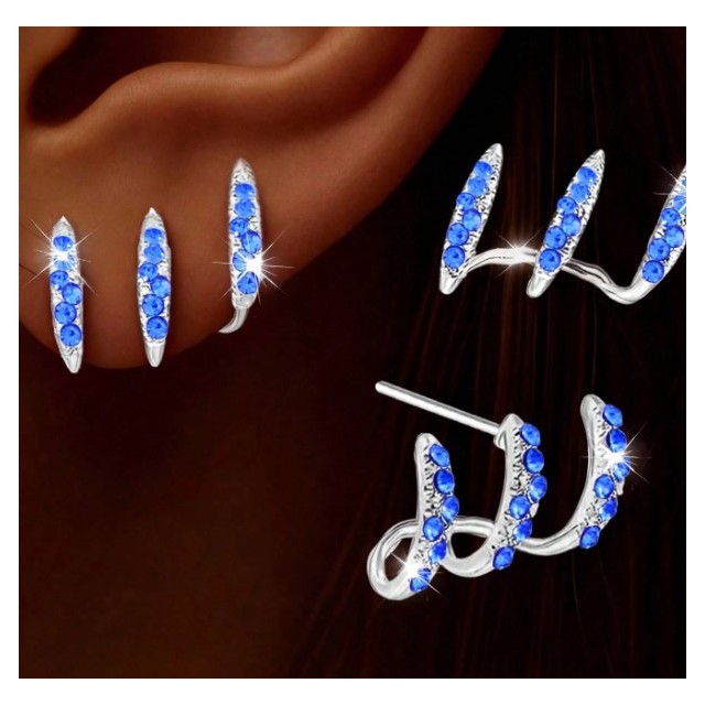 Enostavni uhani iz nerjavečega jekla, s cirkoni