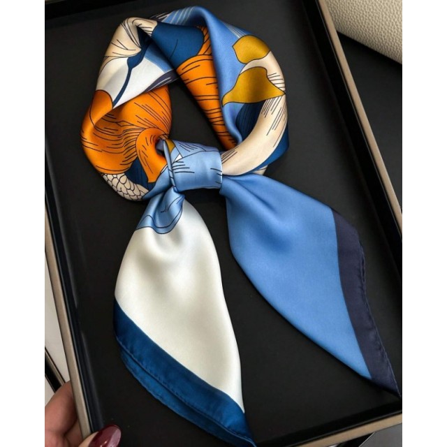 Elegantna ženska ruta v modro oranžni barvi 