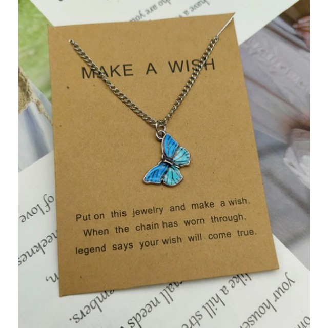 Verižica modna z metuljčkom, 4 barve na voljo