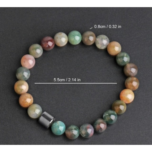 Moška raztegljiva zapestnica iz naravnega kamna s hematitom