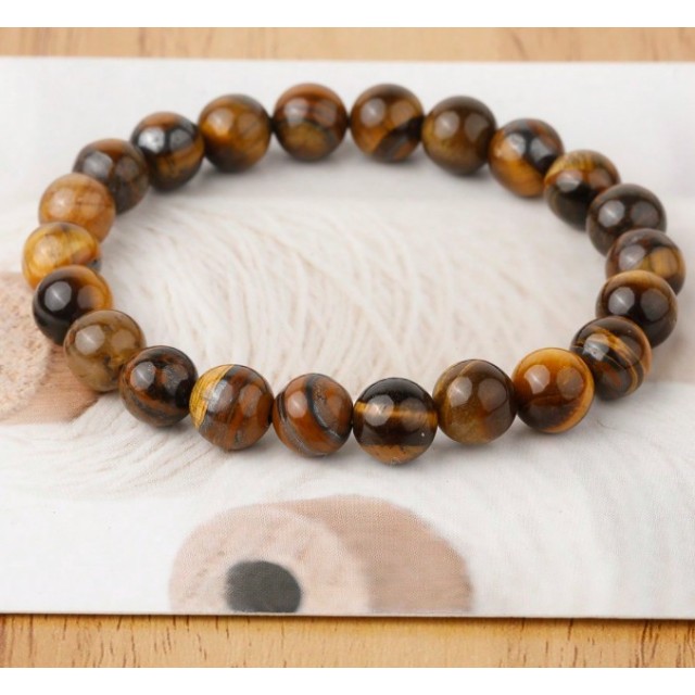 Moška raztegljiva zapestnica s tigrovim očesom