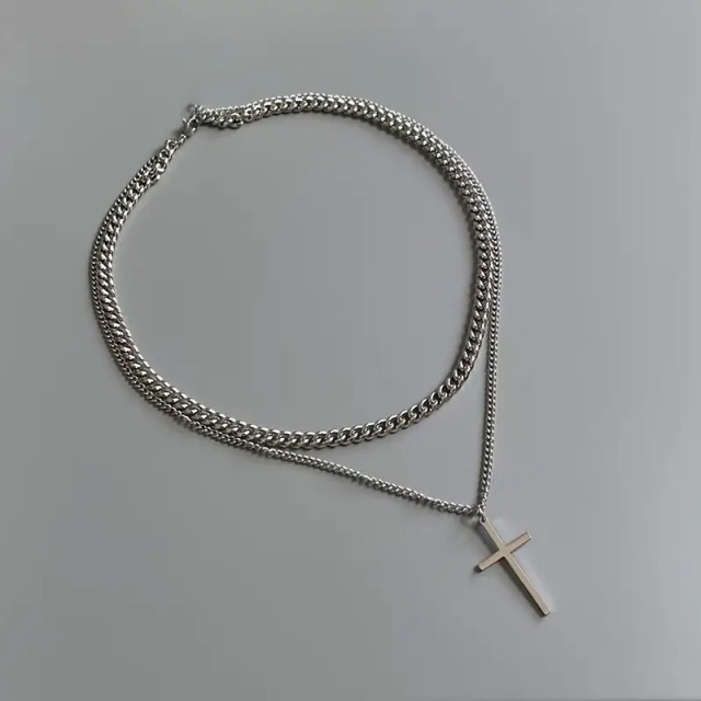 Dvoplastna moška verižica s križem