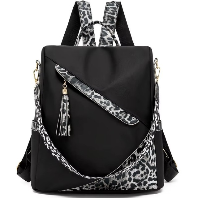 Elegantni ženski nahrbtnik z leopard vzorcem in cofkom