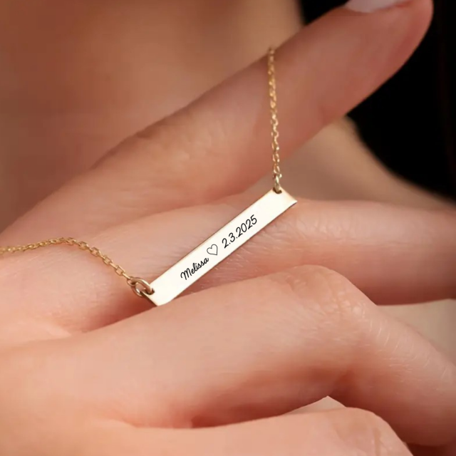 Personalizirana verižica s podolgovato ploščico in gravuro po želji