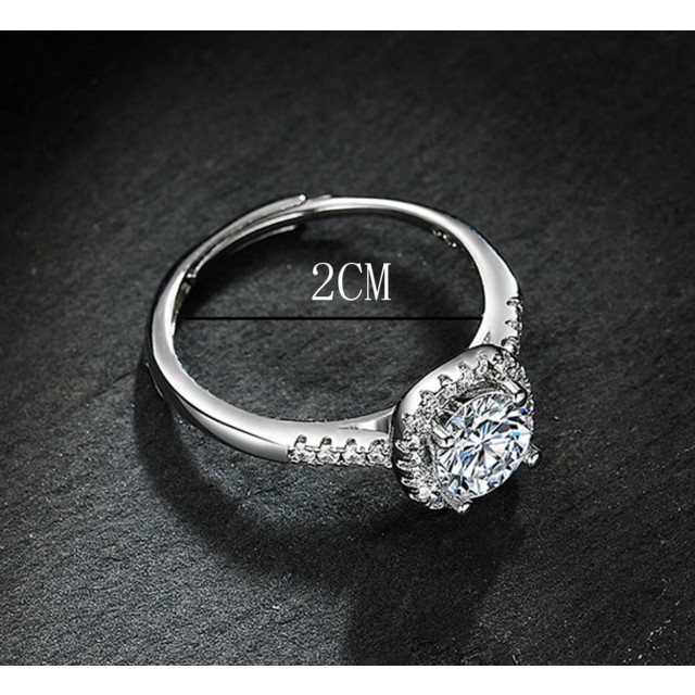 Eleganten nastavljiv prstan za ženske s cirkoni