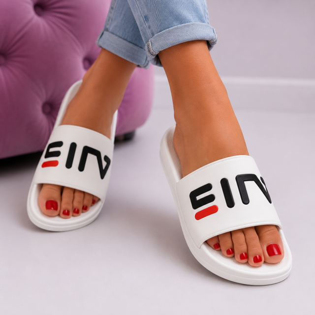 Natikači beli modni ženski CK140 WHITE 