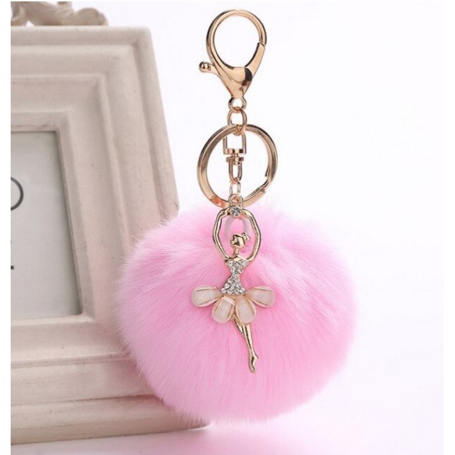 Obesek za ključe BALETKA, roza