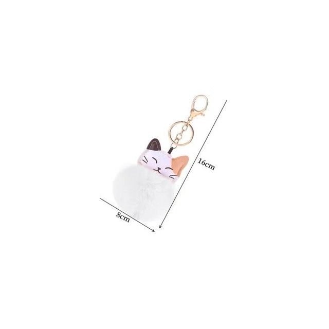 Obesek za ključe s plišasto mucko