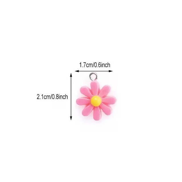 Obeski v obliki marjetic za izdelavo nakita 7 kosov 