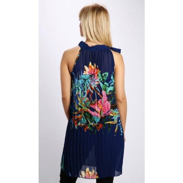 Modna obleka/tunika modre barve