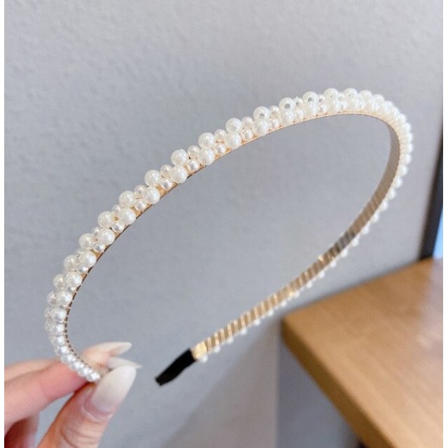 Obroč za lase z manjšimi in večjimi perlicami