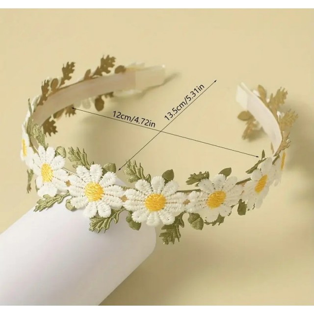 1 kos elegantnega okrasnega naglavnega traku z marjeticami