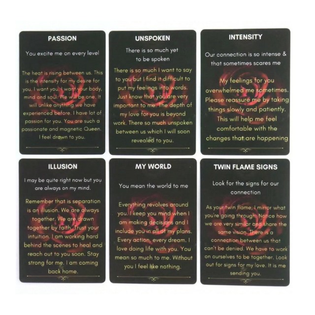 54 orakeljskih kart z ljubezenskimi priznanji