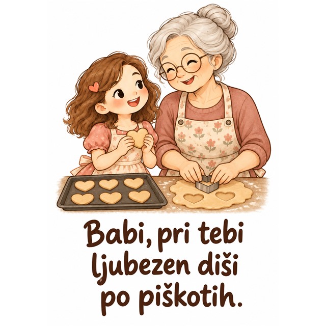 Babi, pri tebi ljubezen diši po piškotih – darilo za babico