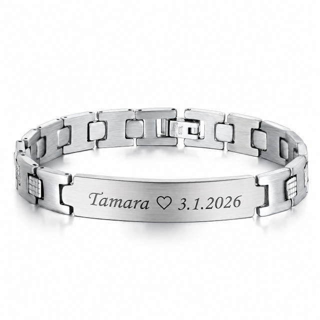 Personalizirana elegantna moška zapestnica z gravuro po želji