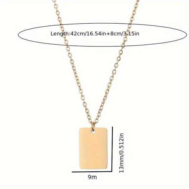 Personalizirana ogrlica s pravokotnim obeskom in gravuro po želji