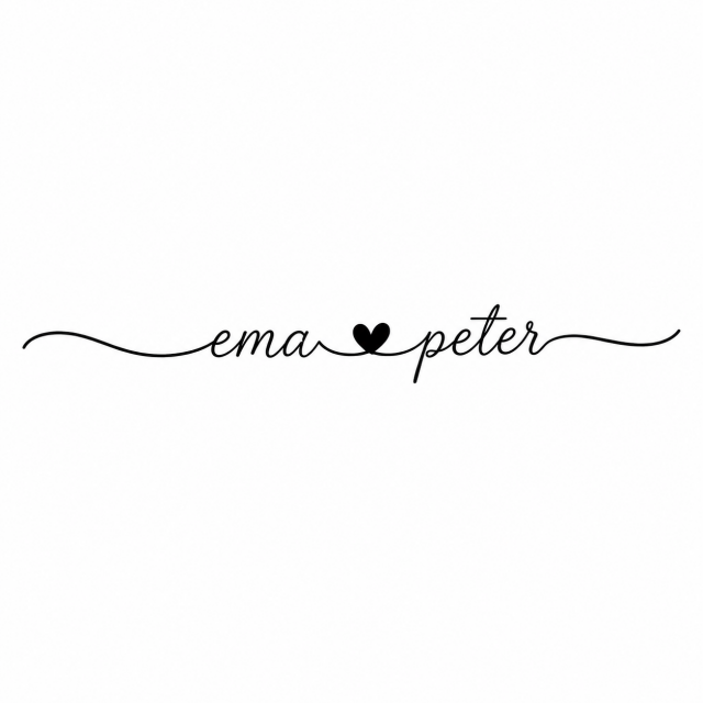 Personalizirana tattoo nalepka z elegantno pisavo in imeni po želji