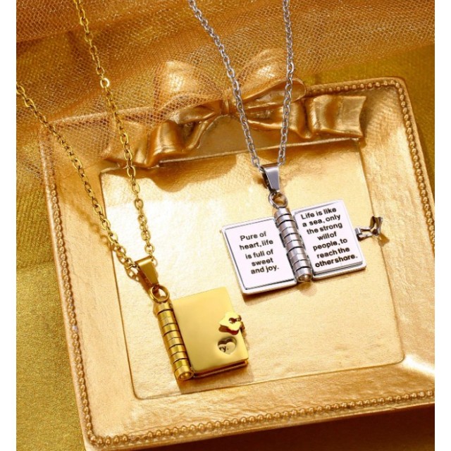 Personalizirana ogrlica s knjigo in gravuro po želji v 3 barvah