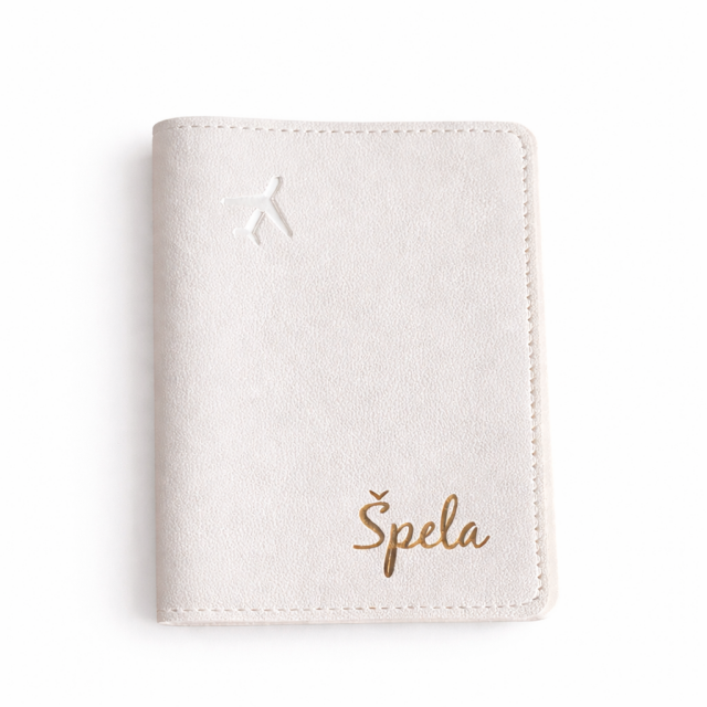 Bel personaliziran ovitek za potni list z gravuro po želji