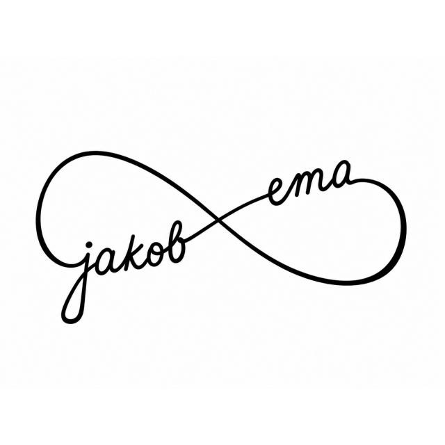 Personalizirana tattoo nalepka z vajinim imenom in znakom neskončnosti