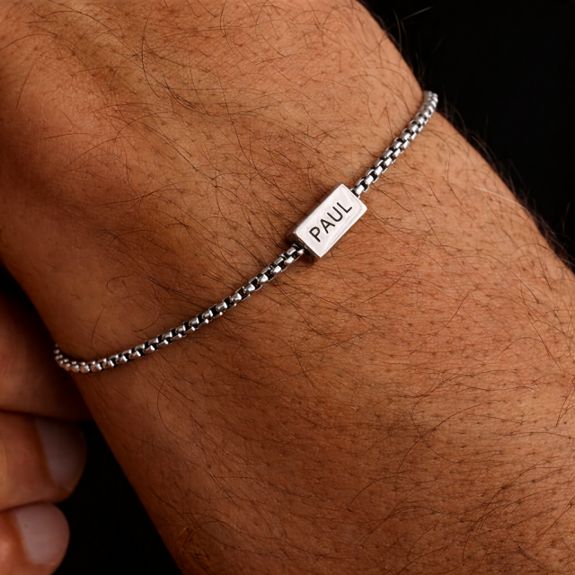 Personalizirana moška zapestnica z možnostjo 3 gravur