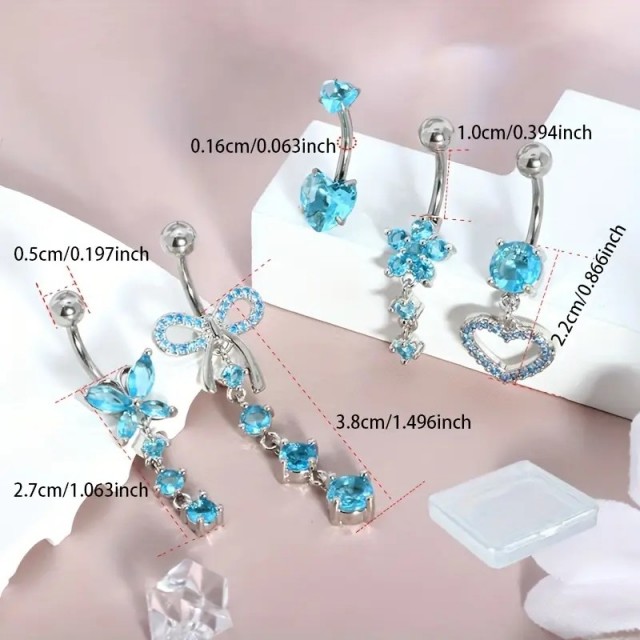 Čudovit piercing za popek v obliki pentlje 2 barvi