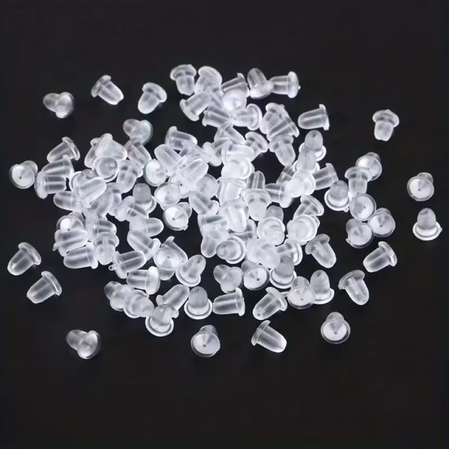 Prozorni silikonski zamaški za uhane - 20 kosov