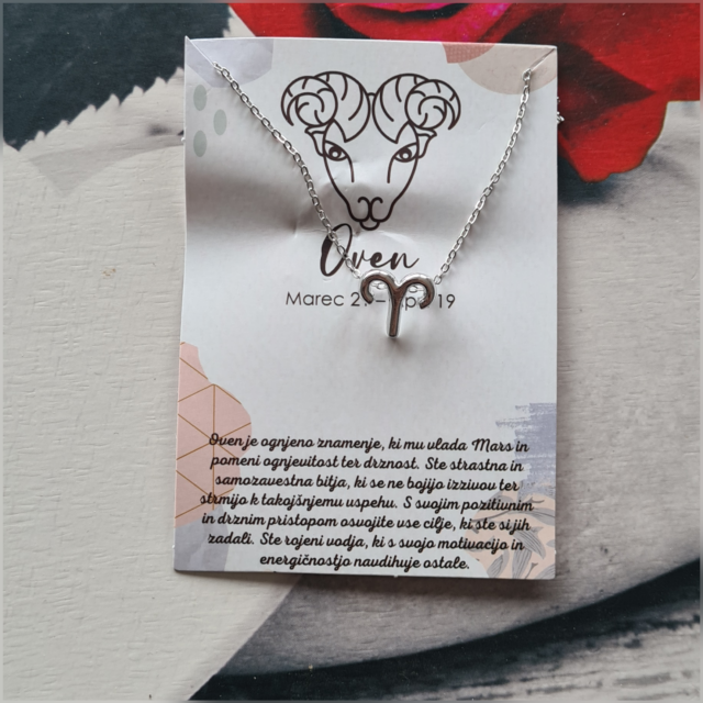 Verižica srebrna HOROSKOP, 12 nebesnih znamenj