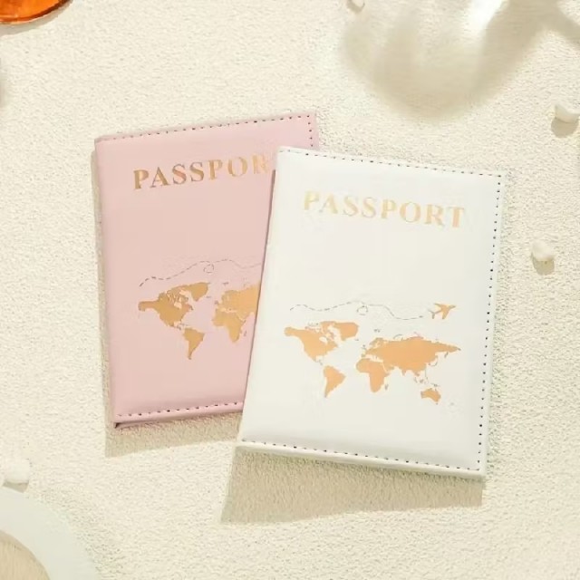 Komplet 2 ovitkov za potni list ZANJO & ZANJ roza in bele barve