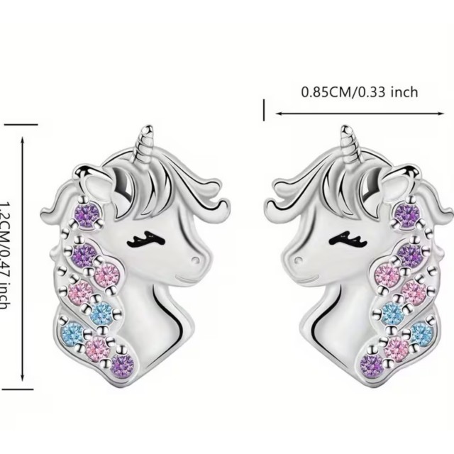 Prikupni vtični uhani s samorogi 