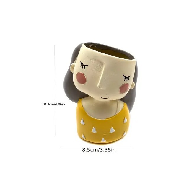 Cvetlični lonček VILA Z RUMENIM PULOVERJEM