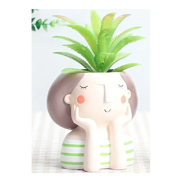 Cvetlični lonček VILA Z ZELENIM PULOVERČKOM