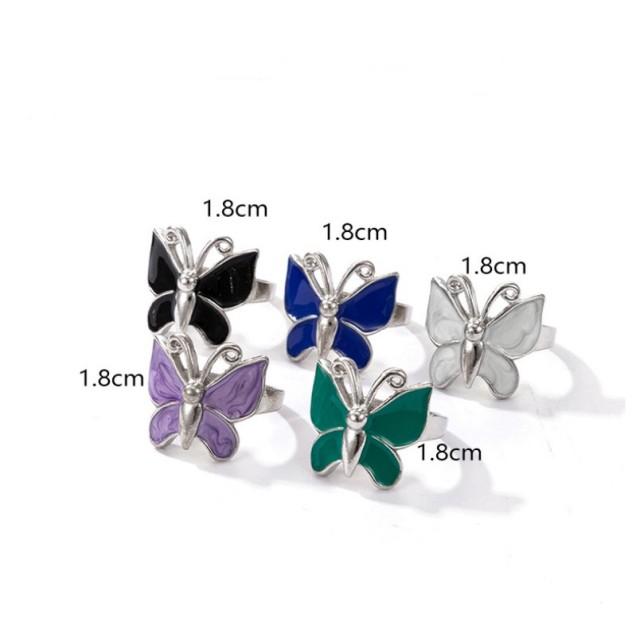 Komplet prstanov pisani metuljčki 8811