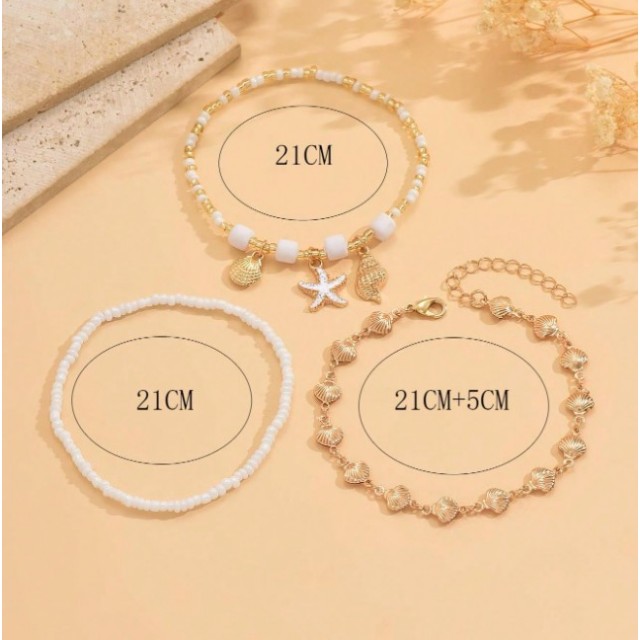 Komplet zapestnic za nogo – elegantni morski stil