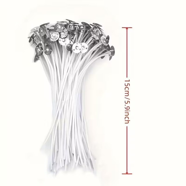 Komplet 100 povoščenih stenjev za sveče 15cm