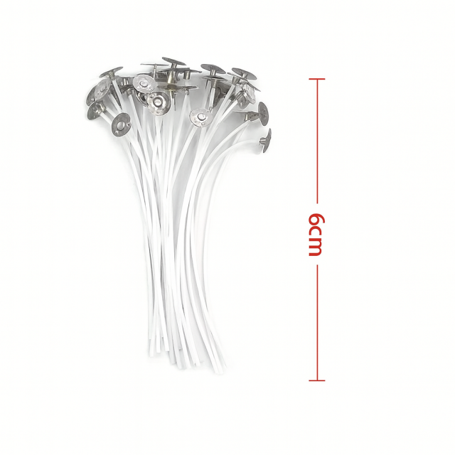 Komplet 100 povoščenih stenjev za sveče 6cm