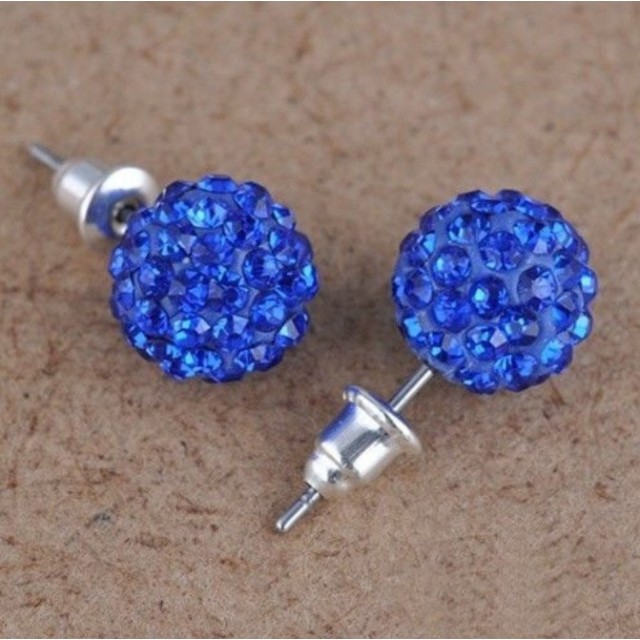 Uhani vtični svetlikajoči, temno modri