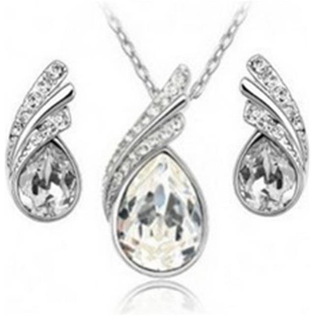 Komplet verižica uhani White Pearl