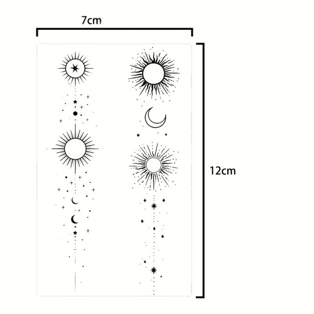 Začasna tetovaža z motivom lune in sonca