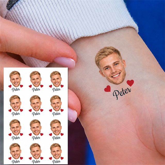 Personalizirana tattoo nalepka z obrazom in imenom