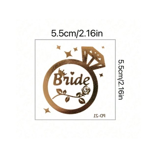 Komplet 20 začasnih zlatih tatujev za dekliščino in poroko 