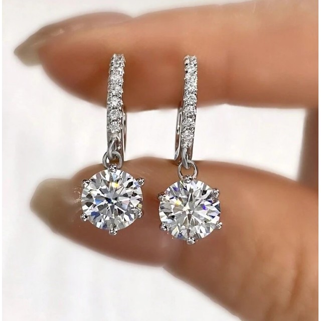 Elegantni uhani nerjaveči s cirkoni 