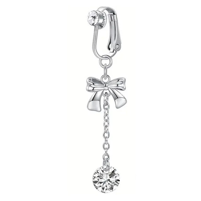 Fake uhan za popek s pentljo in biserčkom