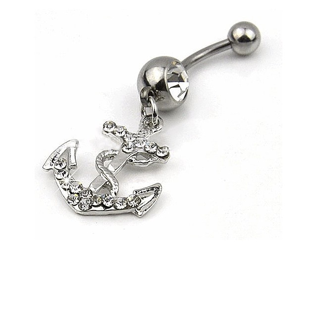 Uhan za popek Anchor beli