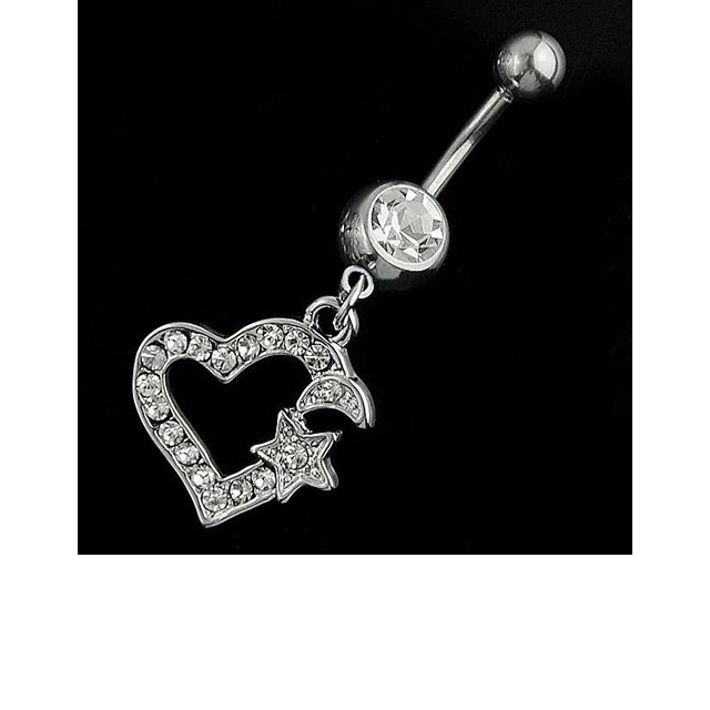 Uhan za popek Star srebrn